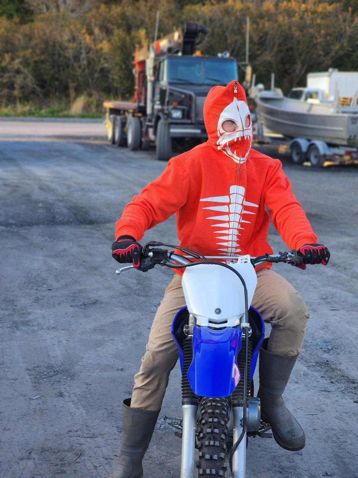 Orange Buoy Full Zip Fishbonez Hoodie.