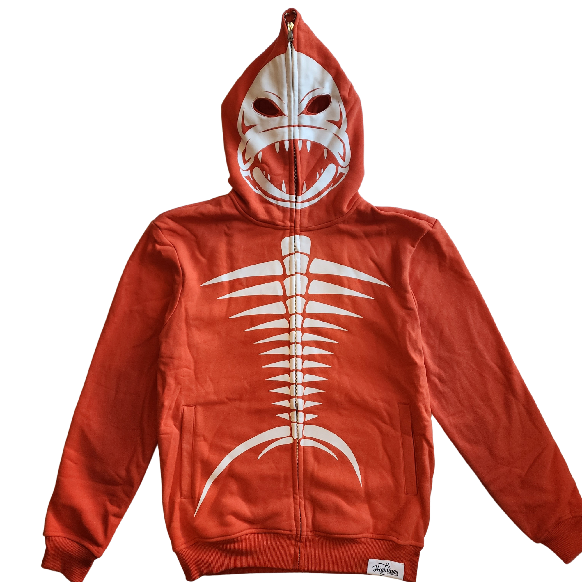 Orange Buoy Full Zip Fishbonez Hoodie.