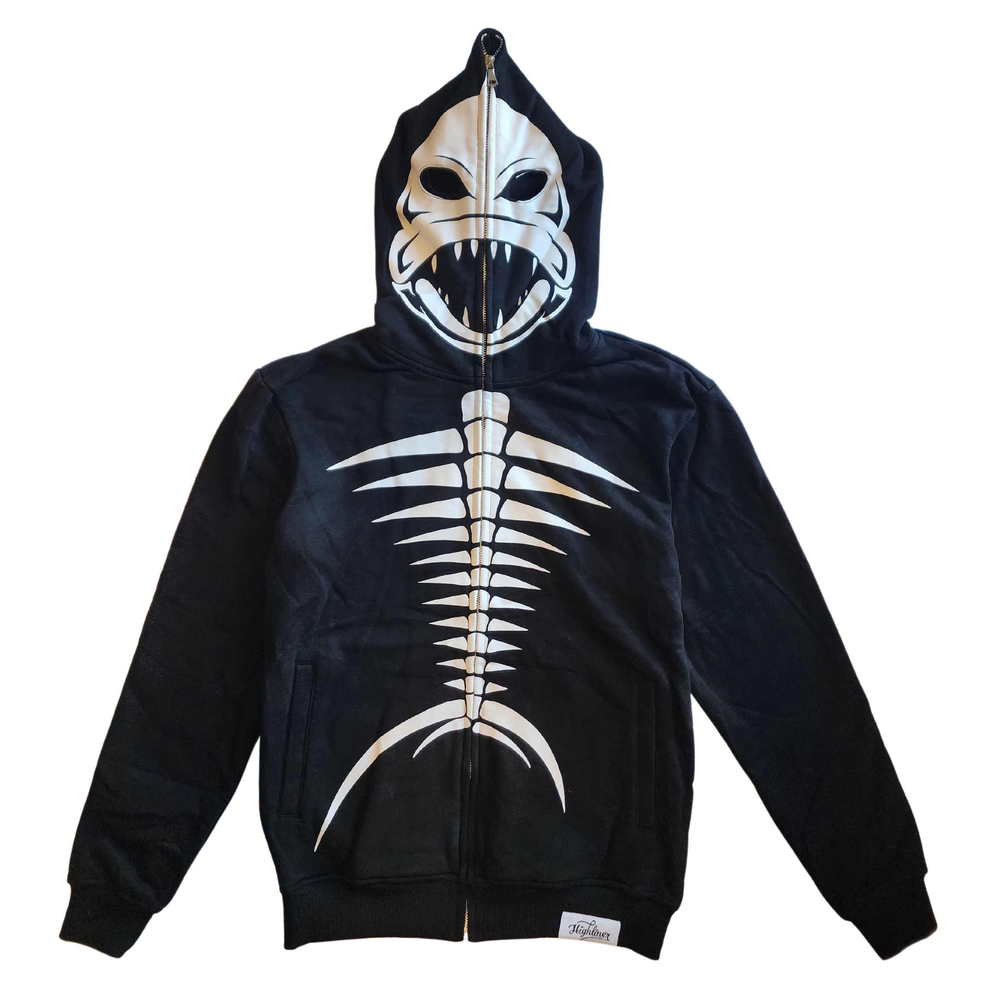 Black Ice Fishbonez Full Zip Hoodie. - Highlinerapparel Black Ice Fishbonez Full Zip Hoodie. - Highlinerapparel