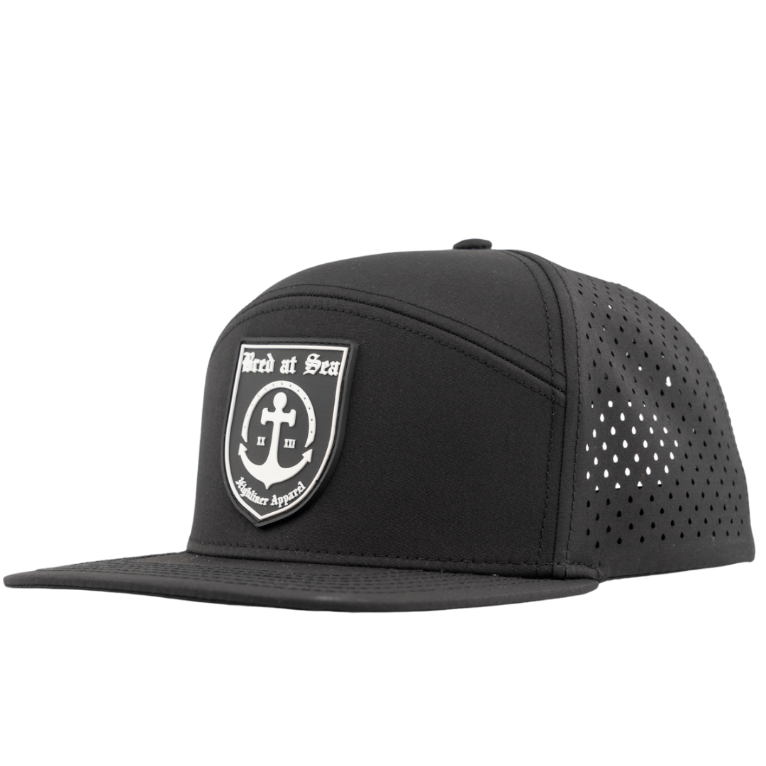Bred at Sea Black PVC Waterproof Performance Snapback