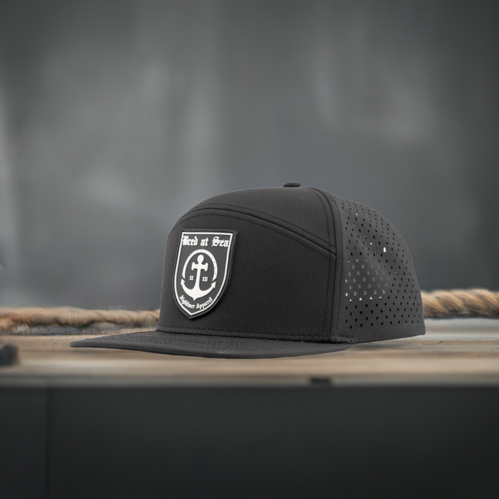 Bred at Sea Black PVC Waterproof Performance Snapback