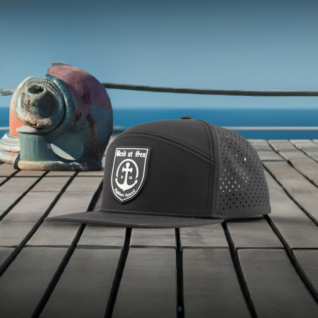 Bred at Sea Black PVC Waterproof Performance Snapback