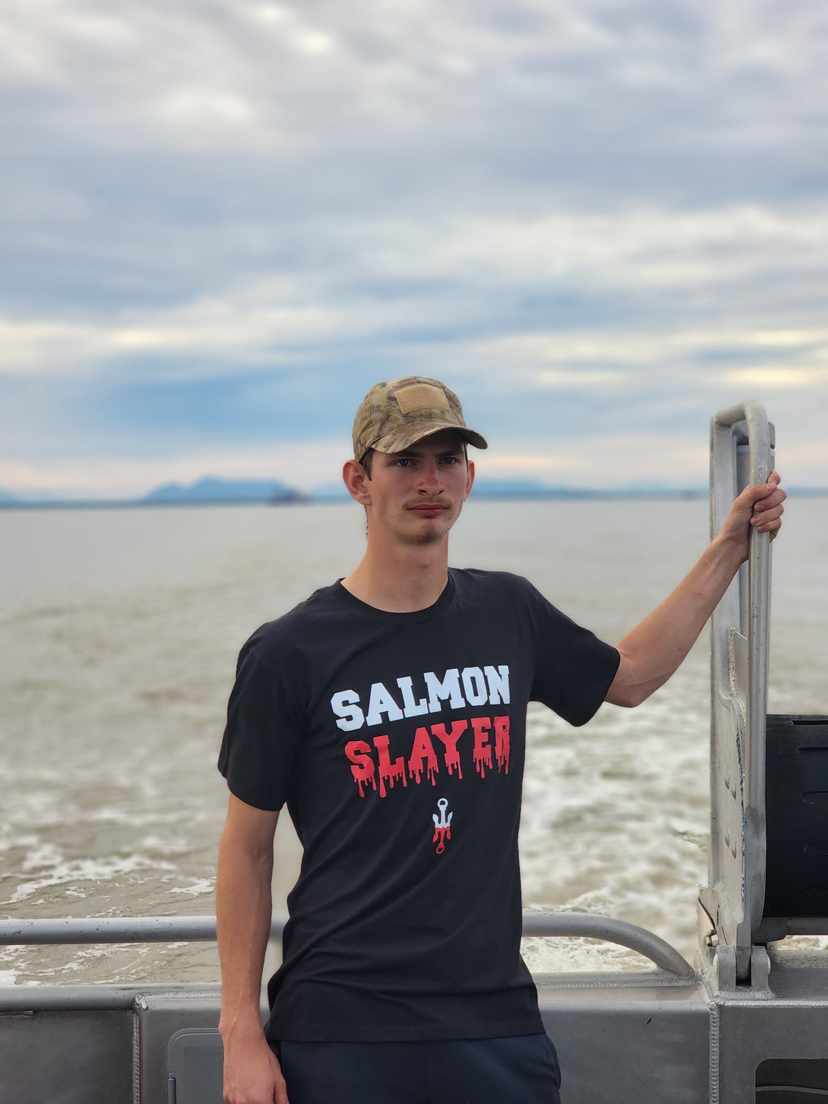 Black Heather Salmon Slayer Tee