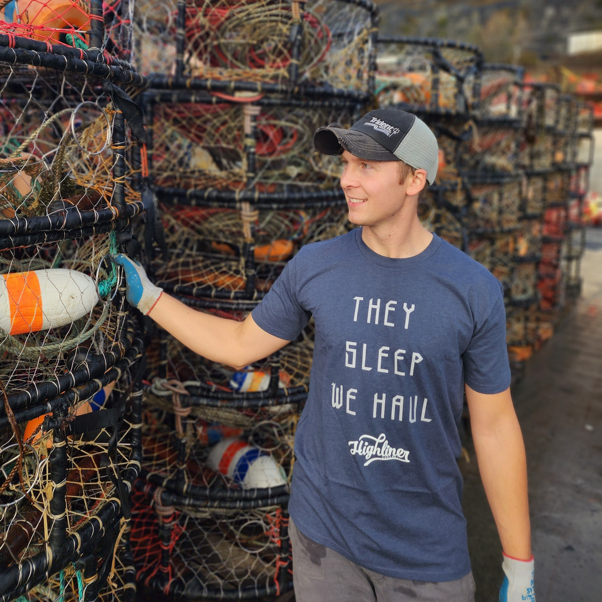 Navy Heather They Sleep We Haul Tee