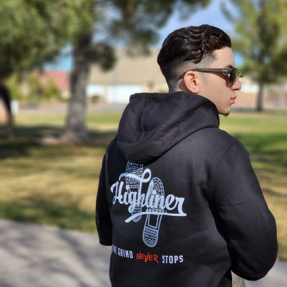 Black The Grind Never Stops Unisex Hoodie